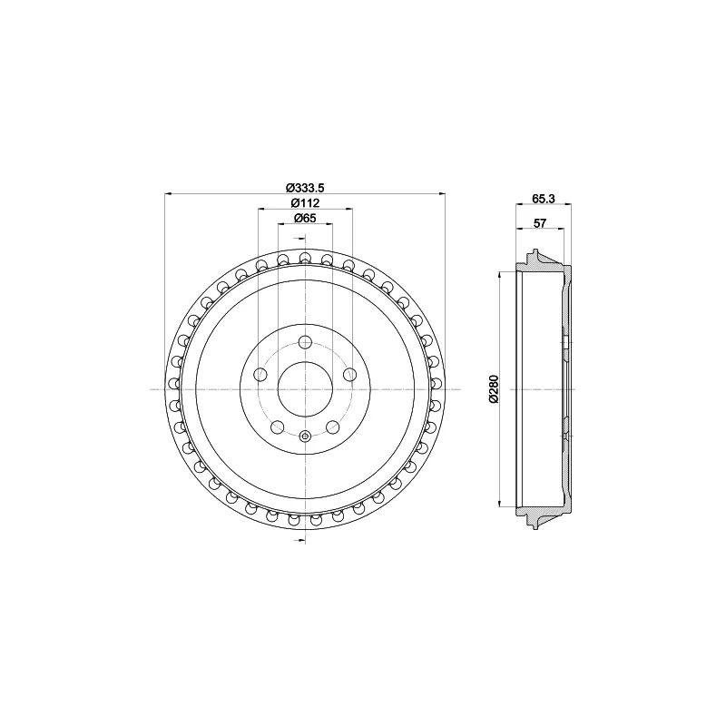 Tambour de frein HELLA 8DT 355 303-491