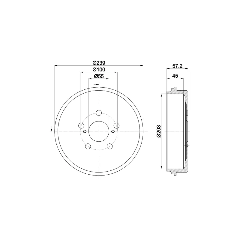 Tambour de frein HELLA 8DT 355 303-531
