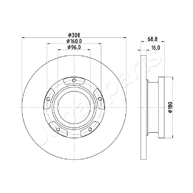 Jeu de 2 disques de frein avant JAPANPARTS DP-0312