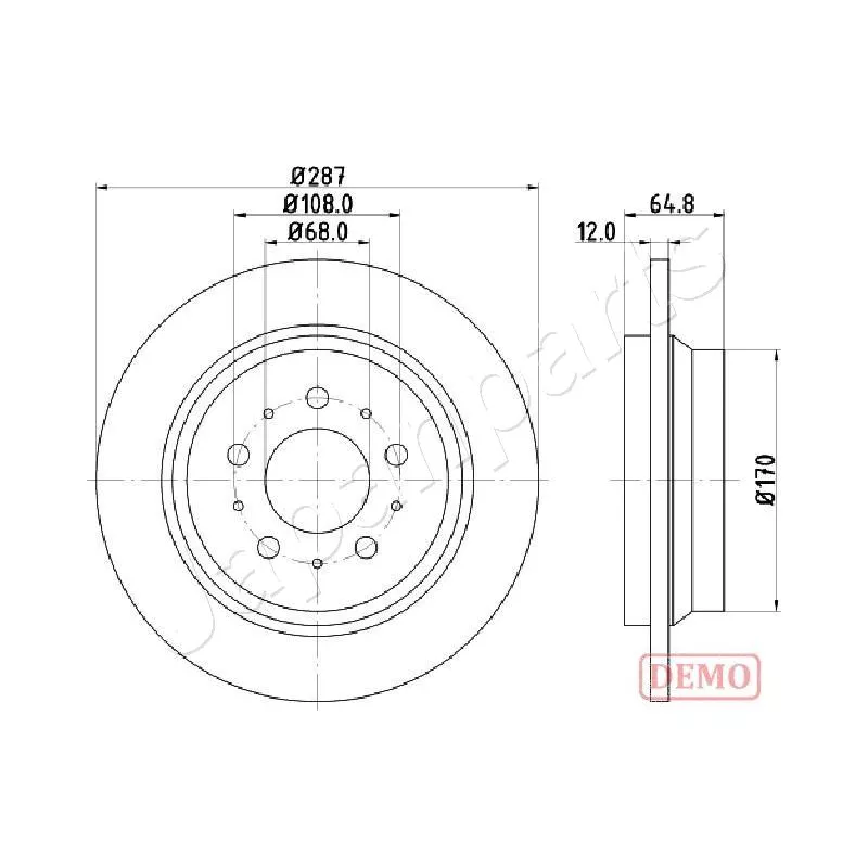 Jeu de 2 disques de frein avant JAPANPARTS DP-0321C