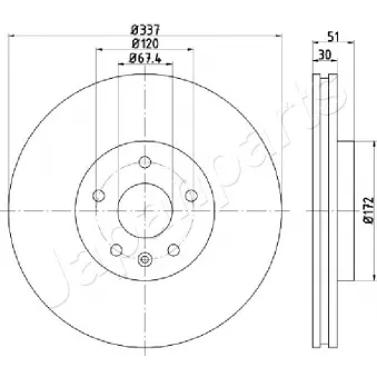 Jeu de 2 disques de frein avant JAPANPARTS