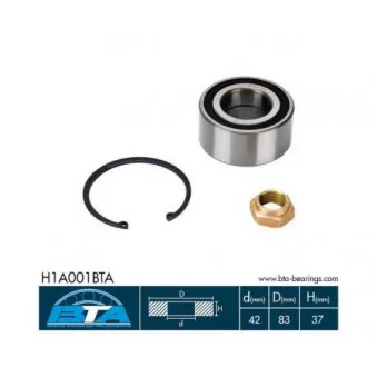 Roulement de roue avant BTA H1A001BTA