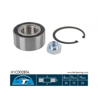Roulement de roue avant BTA H1C002BTA
