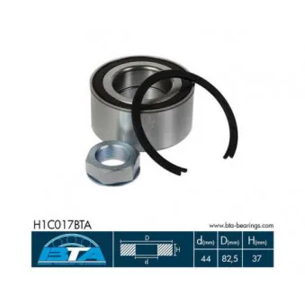 Roulement de roue avant BTA H1C017BTA