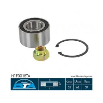 Roulement de roue avant BTA H1F001BTA