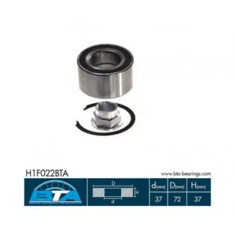 Roulement de roue avant BTA H1F022BTA