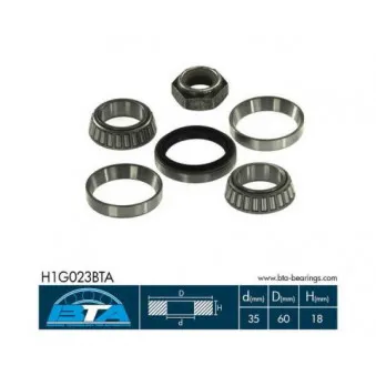 Kit de roulements de roue avant gauche BTA H1G023BTA