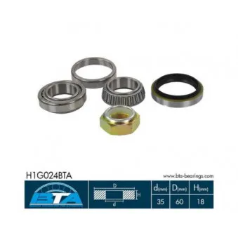 Kit de roulements de roue avant droit BTA H1G024BTA