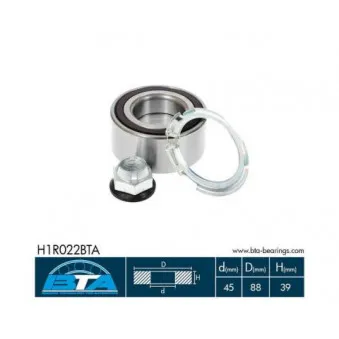 Roulement de roue avant BTA H1R022BTA