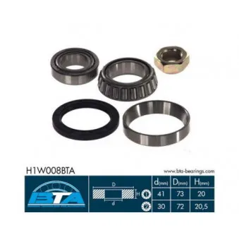 Roulement de roue avant BTA H1W008BTA