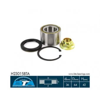 Roulement de roue arrière BTA H23015BTA