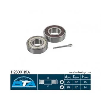 Roulement de roue arrière BTA H28001BTA