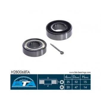Roulement de roue arrière BTA H28006BTA