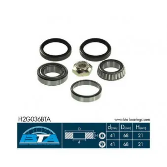 Roulement de roue arrière BTA H2G036BTA