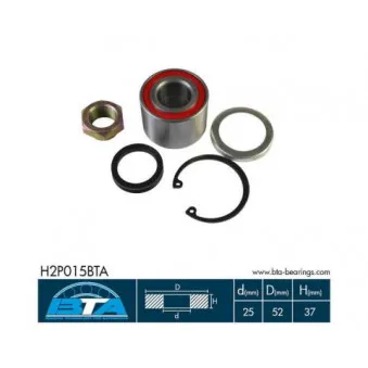 Roulement de roue arrière BTA H2P015BTA