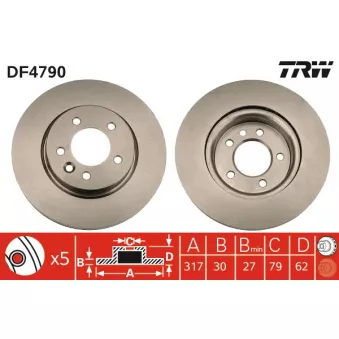 Jeu de 2 disques de frein avant TRW