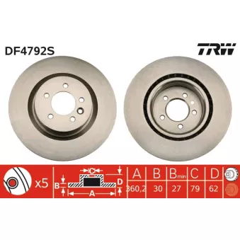 Jeu de 2 disques de frein avant TRW DF4792S