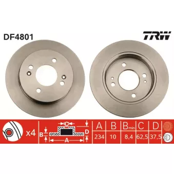 Jeu de 2 disques de frein arrière TRW