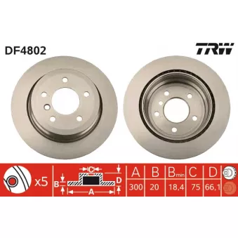 Jeu de 2 disques de frein arrière TRW