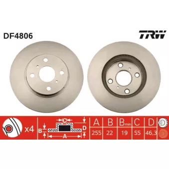 Jeu de 2 disques de frein avant TRW DF4806